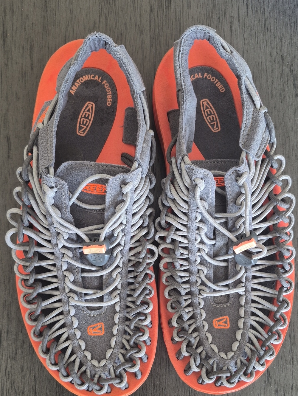 Keen Men's Gray and Orange UNEEK Sandals